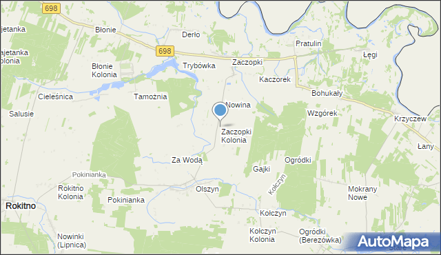 mapa Zaczopki Kolonia, Zaczopki Kolonia na mapie Targeo